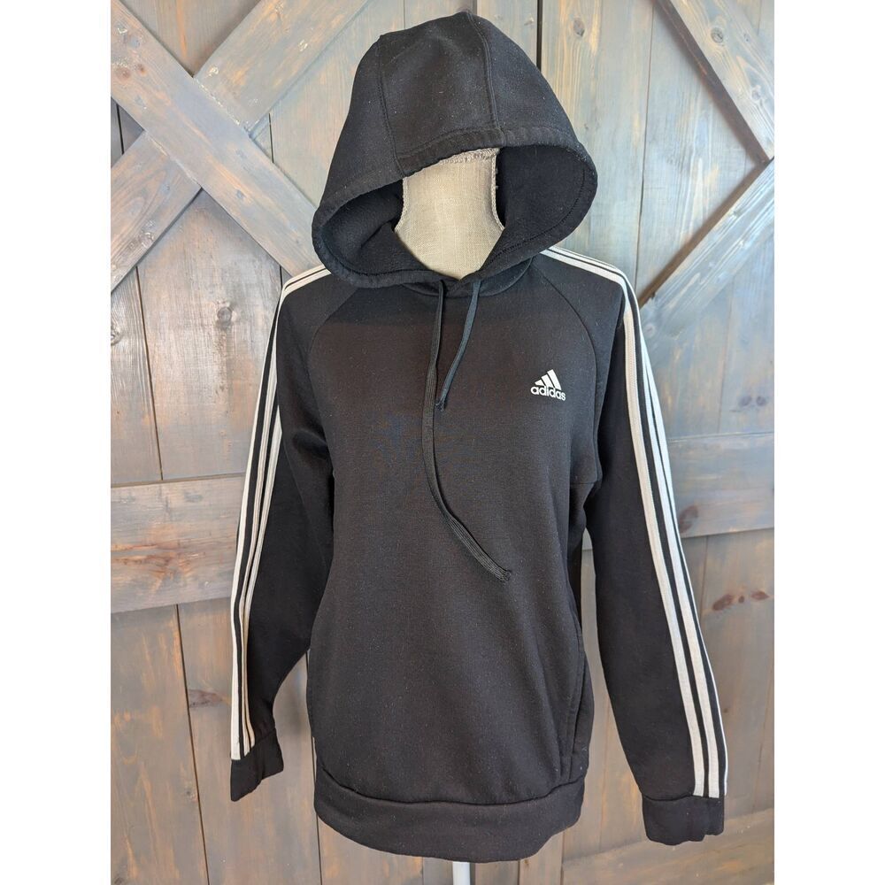 ADIDAS Hoodie Unisex Men's Women's Medium Black Logo Soft